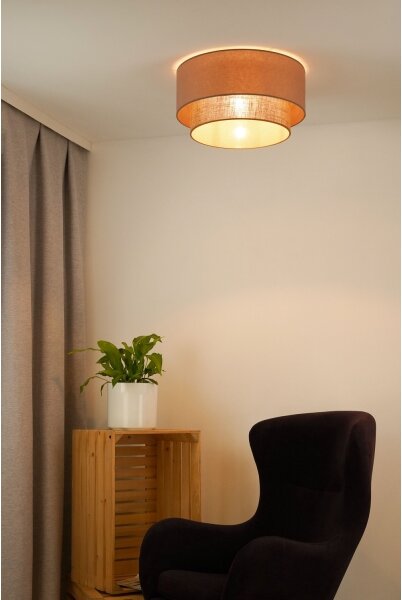 Duolla - Plafoniera BOHO 1xE27/15W/230V diametro 45 cm beige/marrone