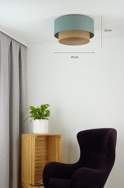 Duolla - Plafoniera BOHO 1xE27/15W/230V diametro 45 cm verde/marrone
