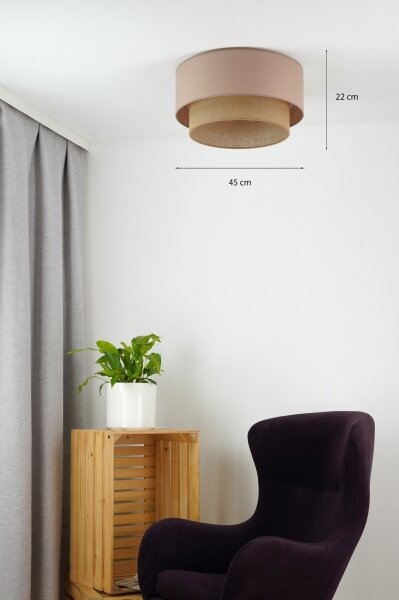 Duolla - Plafoniera BOHO 1xE27/15W/230V diametro 45 cm beige/marrone
