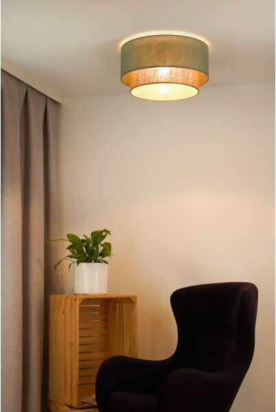 Duolla - Plafoniera BOHO 1xE27/15W/230V diametro 45 cm verde/marrone