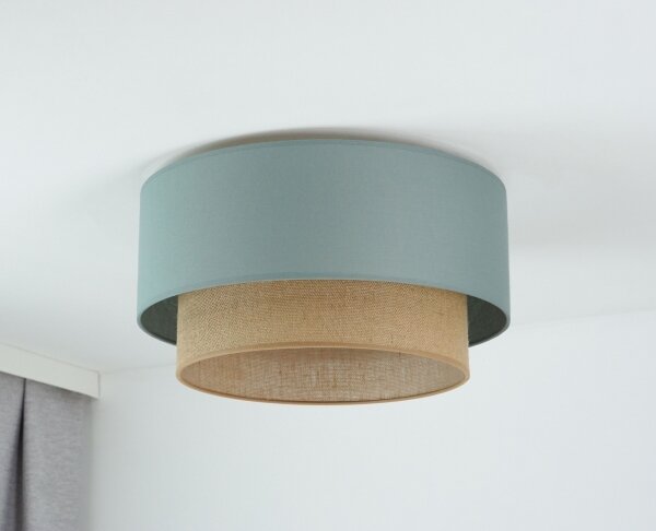 Duolla - Plafoniera BOHO 1xE27/15W/230V diametro 45 cm verde/marrone