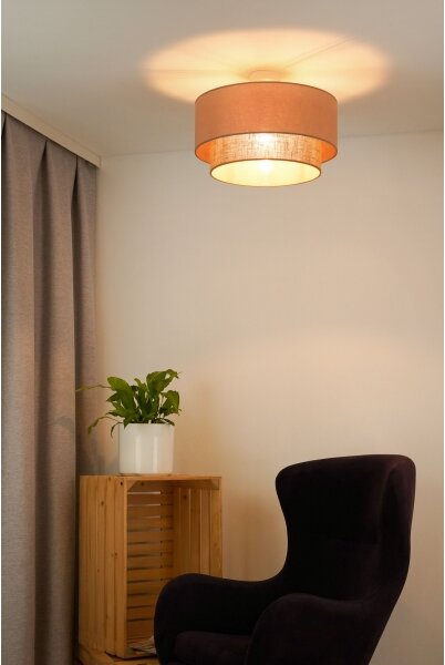 Duolla - Lampadario a plafone BOHO 1xE27/15W/230V diametro 45 cm beige/marrone