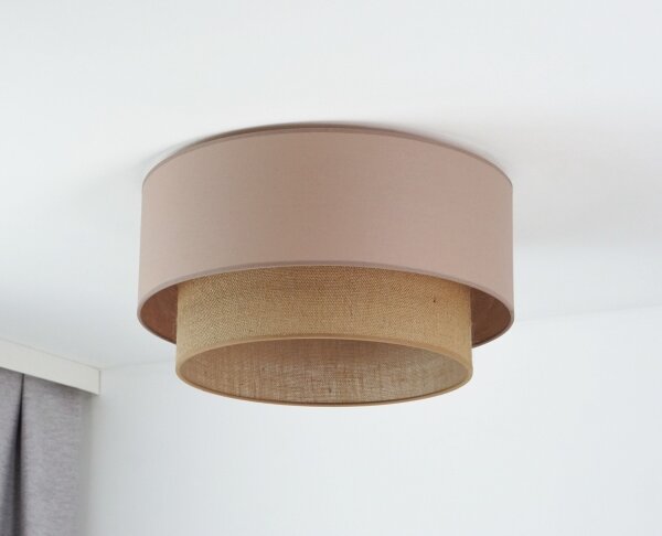Duolla - Plafoniera BOHO 1xE27/15W/230V diametro 45 cm beige/marrone