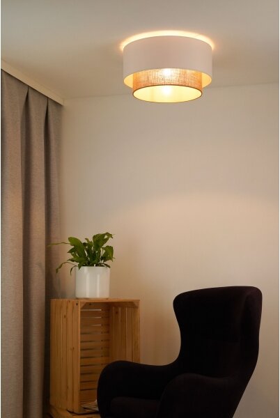 Duolla - Plafoniera BOHO 1xE27/15W/230V diametro 45 cm bianco/marrone