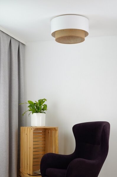 Duolla - Plafoniera BOHO 1xE27/15W/230V diametro 45 cm bianco/marrone