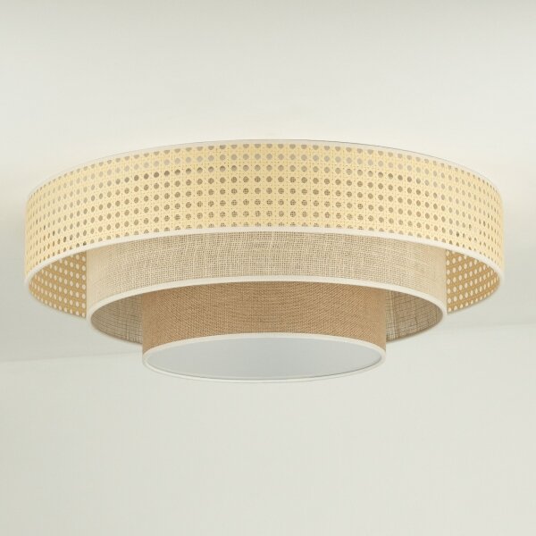Duolla - Plafoniera LED LUNETA LED/26W/230V diametro 60 cm 4000K rattan/beige