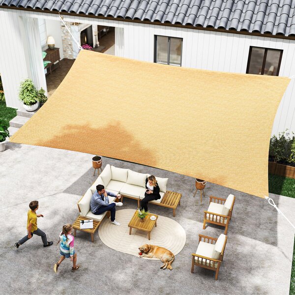 Outsunny Tenda a Vela Parasole Rettangolare Tenda da Sole Protezione Raggi UV in PE 4 x 6m|Aosom
