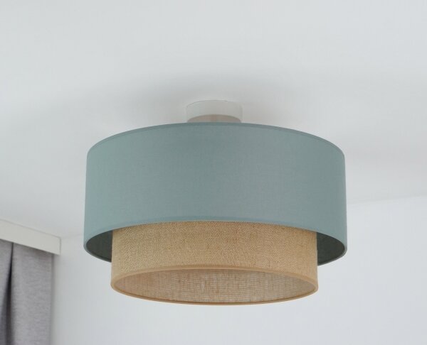 Duolla - Lampadario a plafone BOHO 1xE27/15W/230V diametro 45 cm verde/marrone