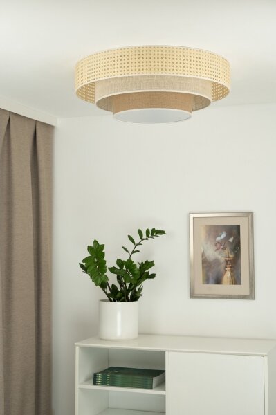 Duolla - Plafoniera LED LUNETA LED/26W/230V diametro 60 cm 4000K rattan/beige