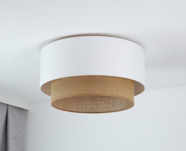 Duolla - Plafoniera BOHO 1xE27/15W/230V diametro 45 cm bianco/marrone