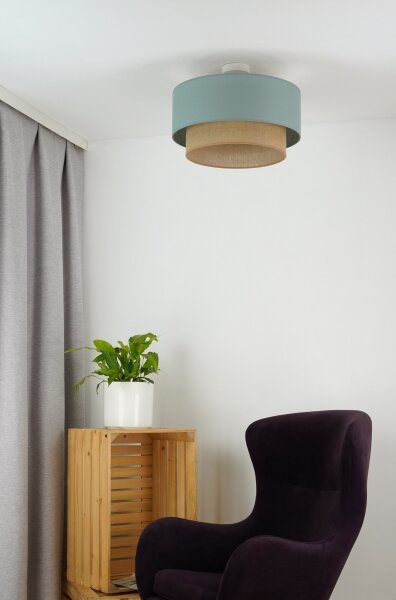 Duolla - Lampadario a plafone BOHO 1xE27/15W/230V diametro 45 cm verde/marrone