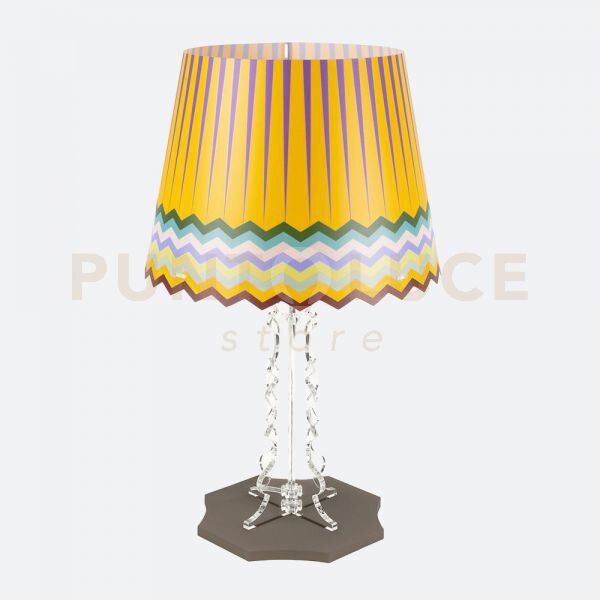 Lampada da tavolo grande brighella 1 luce attacco e27 disegno rainbow
