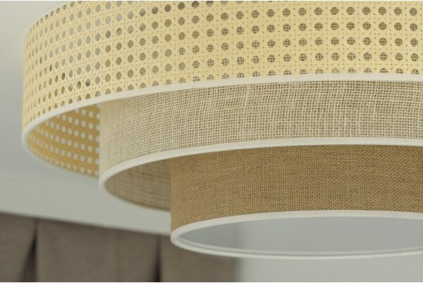 Duolla - Plafoniera LED LUNETA LED/26W/230V diametro 60 cm 4000K rattan/beige