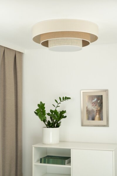 Duolla - Plafoniera LED LUNETA LED/26W/230V diametro 60 cm 4000K color crema/marrone