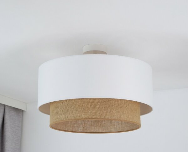 Duolla - Lampadario a plafone BOHO 1xE27/15W/230V diametro 45 cm bianco/marrone