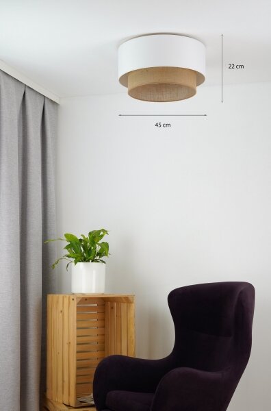 Duolla - Plafoniera BOHO 1xE27/15W/230V diametro 45 cm bianco/marrone