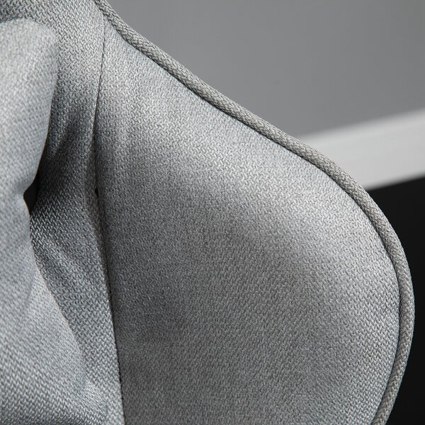 Vinsetto Sedia da Ufficio Poltrona Girevole con Cuscino Rimovibile per Testa e Lombari Funzione di Dondolo Sedia da Scrivania Ergonomica Regolabile in Altezza con Poggiapiedi PP Grigio 73x57x127-135 cm