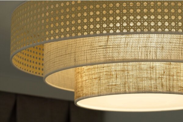 Duolla - Plafoniera LED LUNETA LED/26W/230V diametro 60 cm 4000K rattan/beige