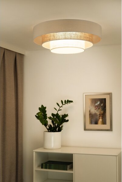 Duolla - Plafoniera LED LUNETA LED/26W/230V diametro 60 cm 4000K color crema/marrone