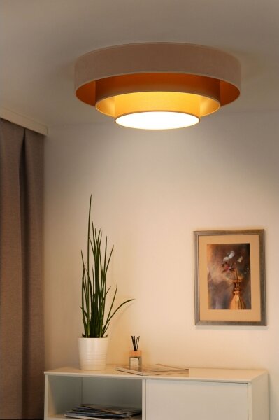 Duolla - Plafoniera LED LUNETA LED/26W/230V diametro 60 cm 4000K color crema/oro