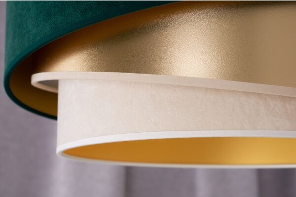 Duolla - Lampadario a plafone KOBO 1xE27/15W/230V diametro 45 cm verde/oro/color crema