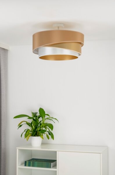 Duolla - Lampadario a plafone KOBO 1xE27/15W/230V diametro 45 cm rame/oro/bianco