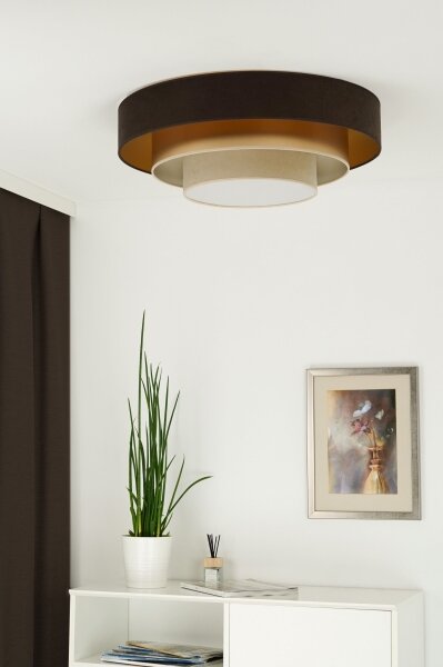 Duolla - Plafoniera LED LUNETA LED/26W/230V diametro 60 cm 4000K marrone/oro