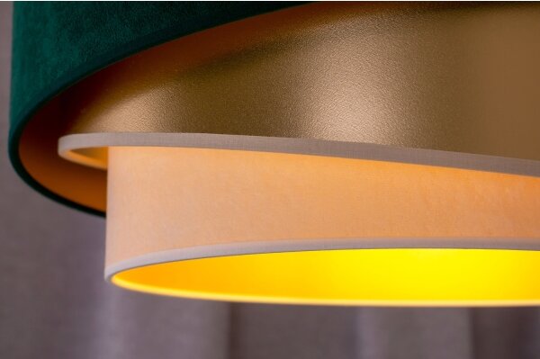 Duolla - Lampadario a plafone KOBO 1xE27/15W/230V diametro 45 cm verde/oro/color crema