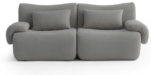 MILYSOFA SOFATIME Divano modulare, linea diritta, 2 posti, raffinato tessuto bouclé, grigio nuvola