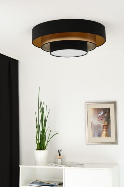 Duolla - Plafoniera LED LUNETA LED/26W/230V diametro 60 cm 4000K nero/oro