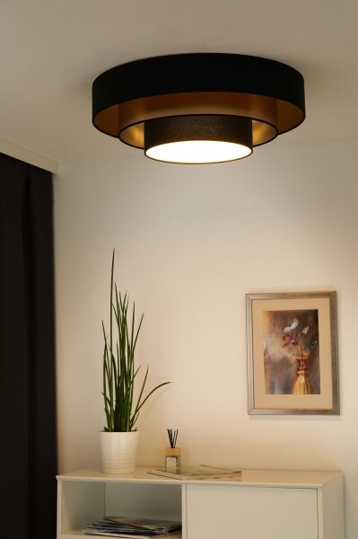 Duolla - Plafoniera LED LUNETA LED/26W/230V diametro 60 cm 4000K nero/oro