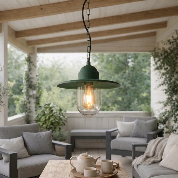 Lampada a sospensione da esterno moderna verde scuro IP44 - Kansas