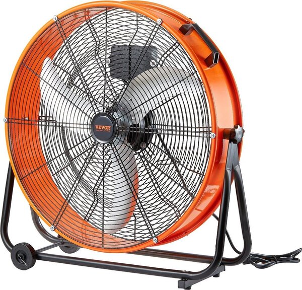 Ventilatore a tamburo da 24 pollici ad alta velocità per uso industriale con timer a 3 velocità per magazzini