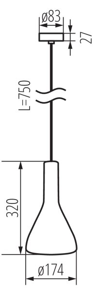 Lampadario a sospensione con filo ETISSA 1xE27/40W/230V