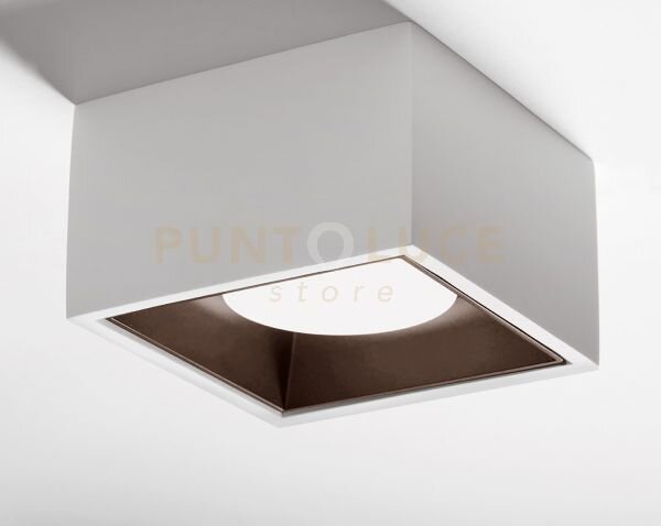 Nasso soffitto 1 luce quadrata bronzo 12x12cm attacco gx53 in gesso