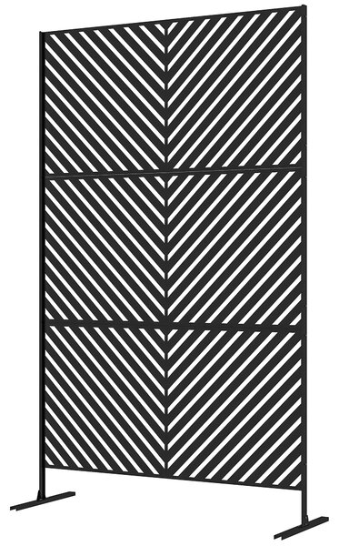 Outsunny Divisore da Giardino Sichtschutz Garten, forme geometriche, metallo, 122 x 45 x 198 cm, nero