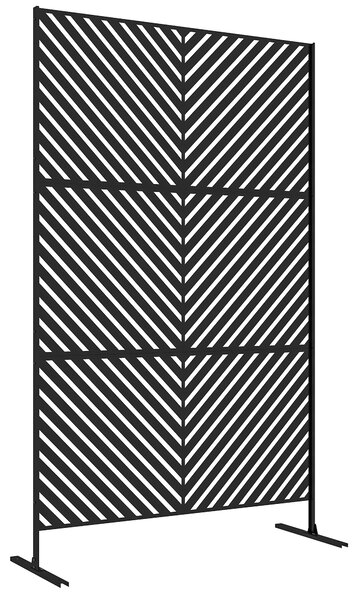 Outsunny Divisore da Giardino Sichtschutz Garten, forme geometriche, metallo, 122 x 45 x 198 cm, nero