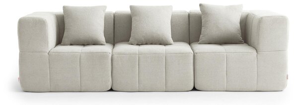 Divano componibile MILYSOFA SOFABULOUS a 3 posti in raffinato tessuto a riccioli color crema e beige