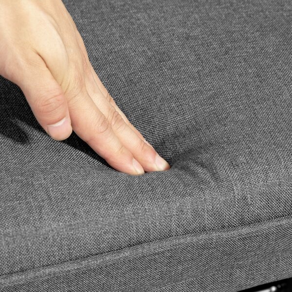 HOMCOM Poltrona a Dondolo con Poggiapiedi, Comfort fino a 130 kg, Effetto Lino, 64x89x90cm, Grigio Scuro