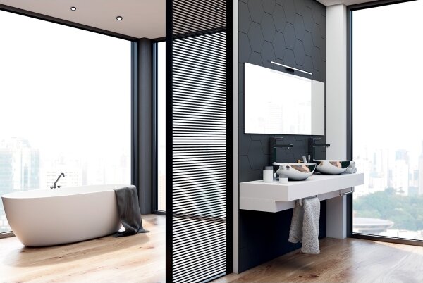 Kanlux 34933 - Illuminazione a LED per specchi da bagno ASTIM LED / 12W / 230V IP44 nero