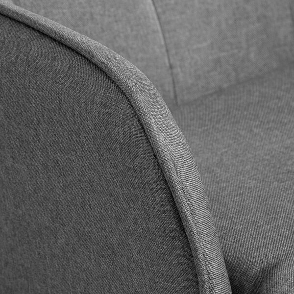 HOMCOM Poltrona a Dondolo con Poggiapiedi, Comfort fino a 130 kg, Effetto Lino, 64x89x90cm, Grigio Scuro