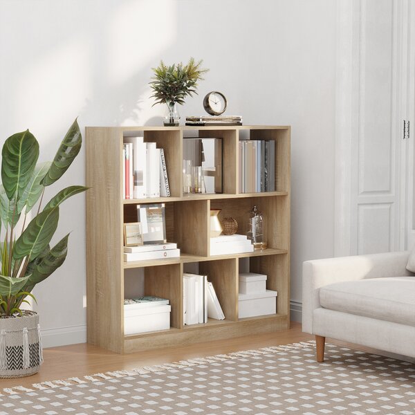 HOMCOM Scaffale Libreria Standregal, 8 scomparti, 97,5 x 30 x 100 cm, Quercia