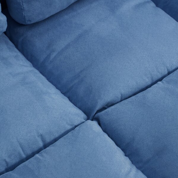 HOMCOM Divano Letto da Pavimento, pieghevole, schienale regolabile, 102 cm x 73 cm x 60 cm , Blu