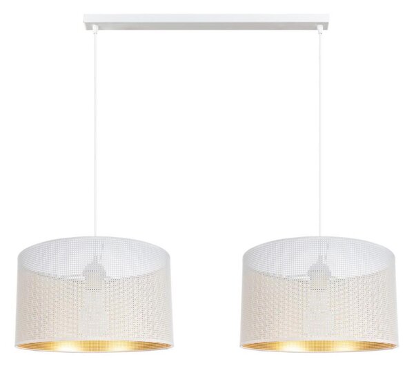 Lampadario a sospensione con filo ALDO 2xE27/60W/230V bianco