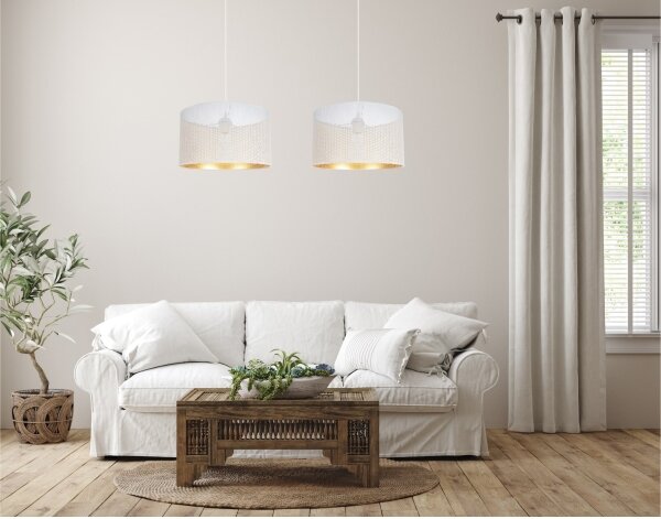 Lampadario a sospensione con filo ALDO 2xE27/60W/230V bianco