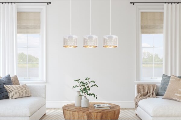 Lampadario a sospensione con filo ALDO 3xE27/60W/230V bianco