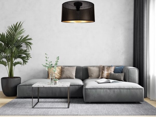 Plafoniera ALDO 1xE27/60W/230V diametro 40 cm nero