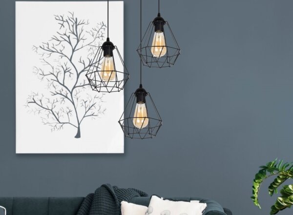 Lampadario a sospensione con filo DIAMENT 3xE27/60W/230V