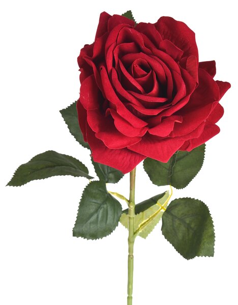 3 Rose Artificiali in Velluto Altezza 75 cm Rosso