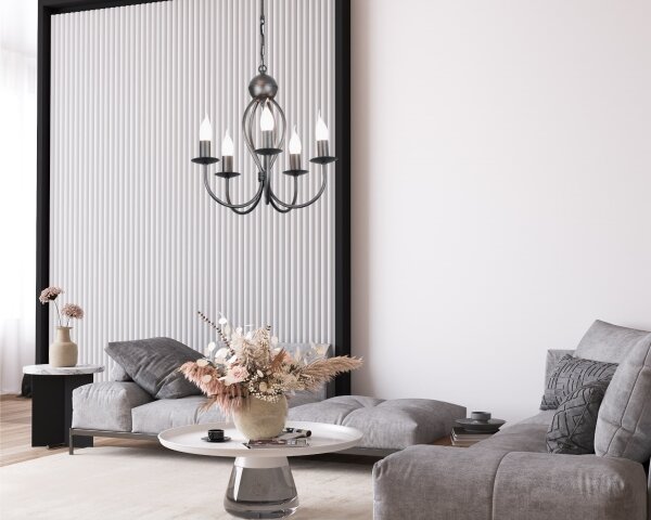 Lampadario a sospensione con catena ARTHUR 5xE14/40W/230V